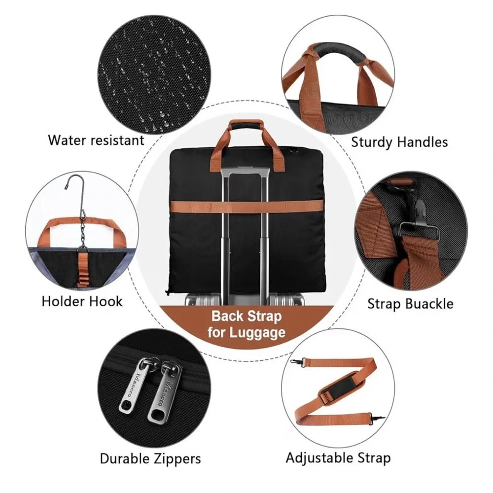 Mancro Garment Bag Suit Travel Duffel Carry On with Shoulder Strap